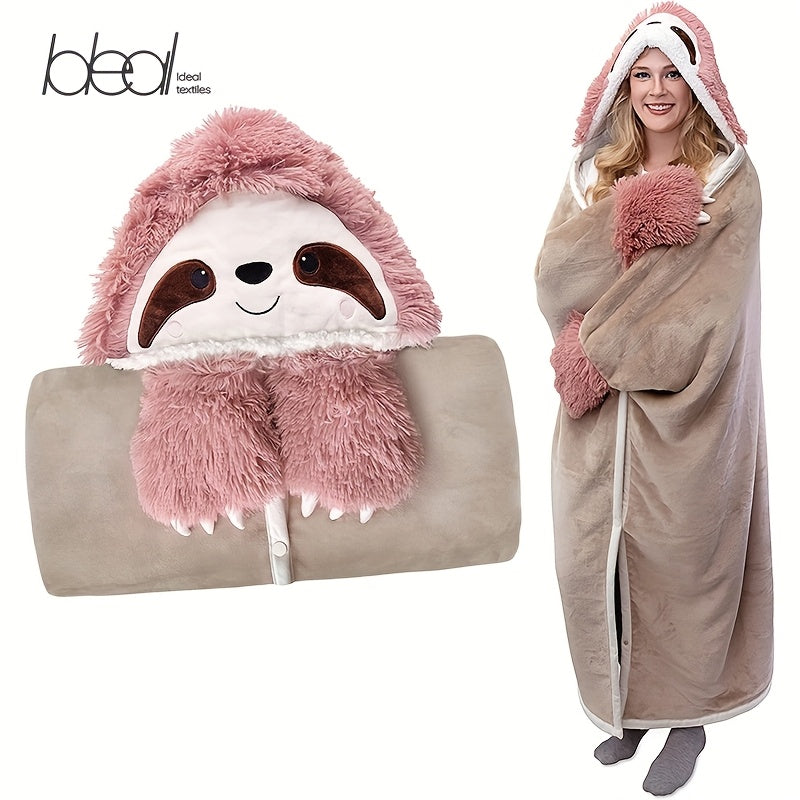 Sloth Wearable Hooded Blanket For Adults