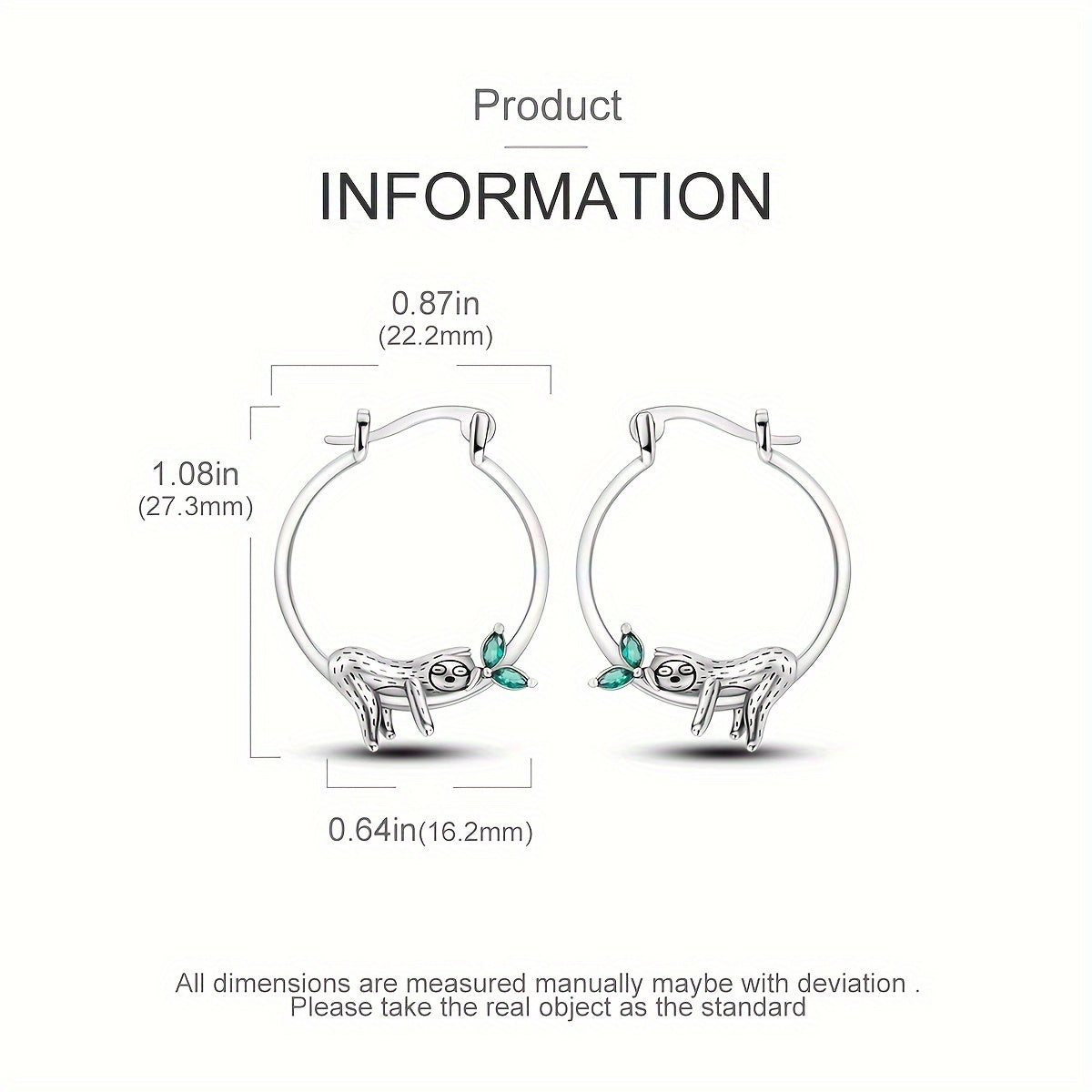 Sterling Silver Laying down Sloth Earrings
