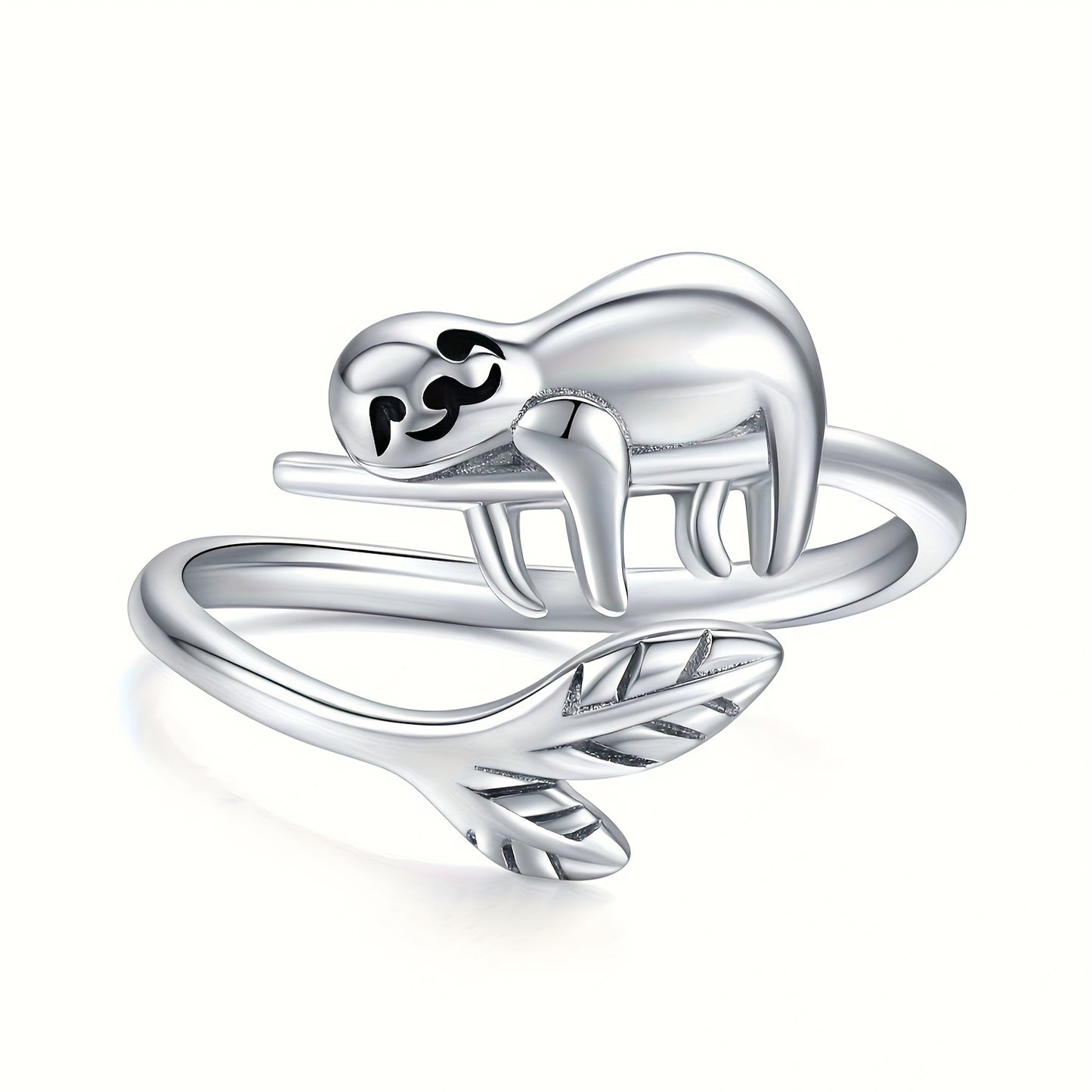 Adjustable Sloth Ring Sterling Silver