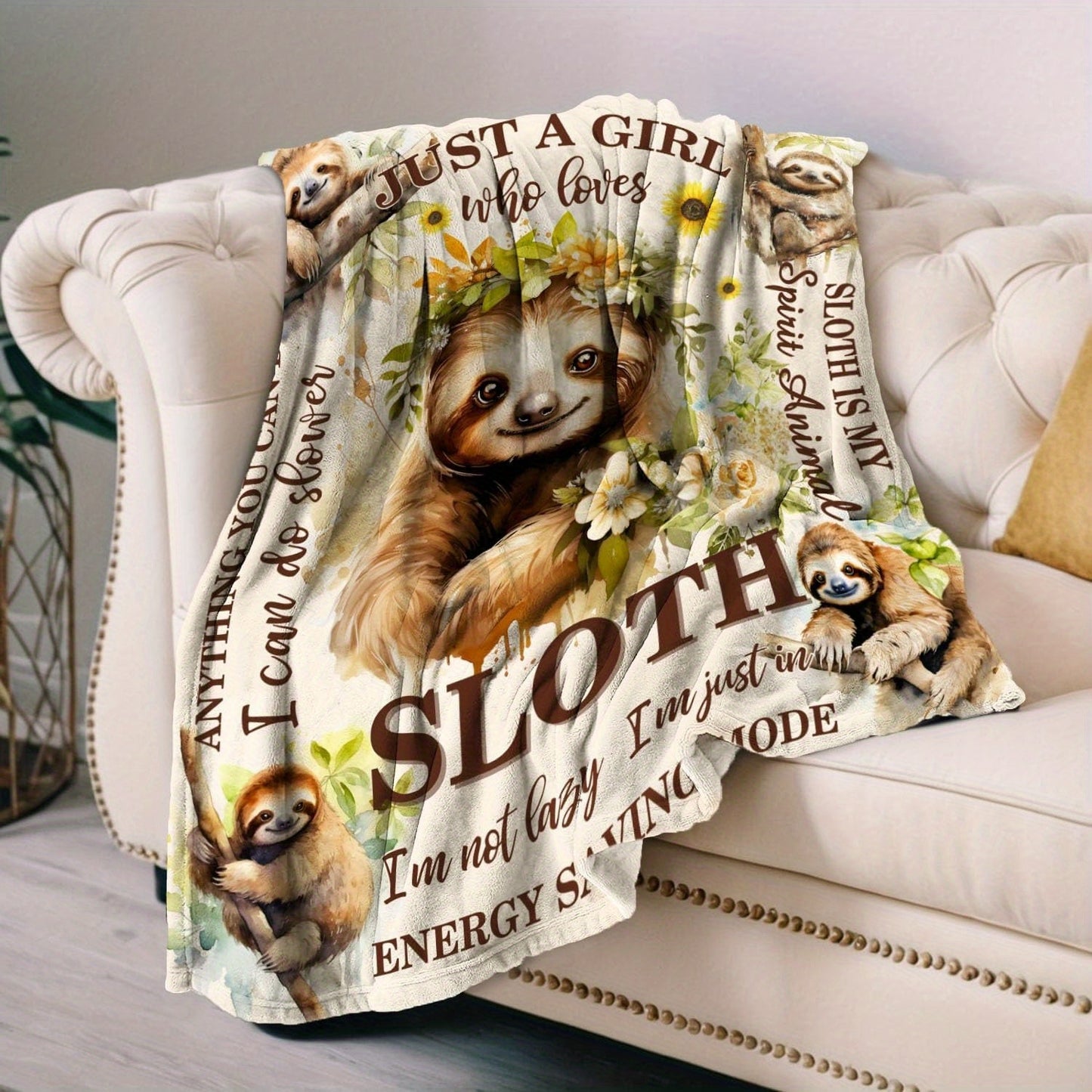 Just A Girl who Loves Sloths Blanket