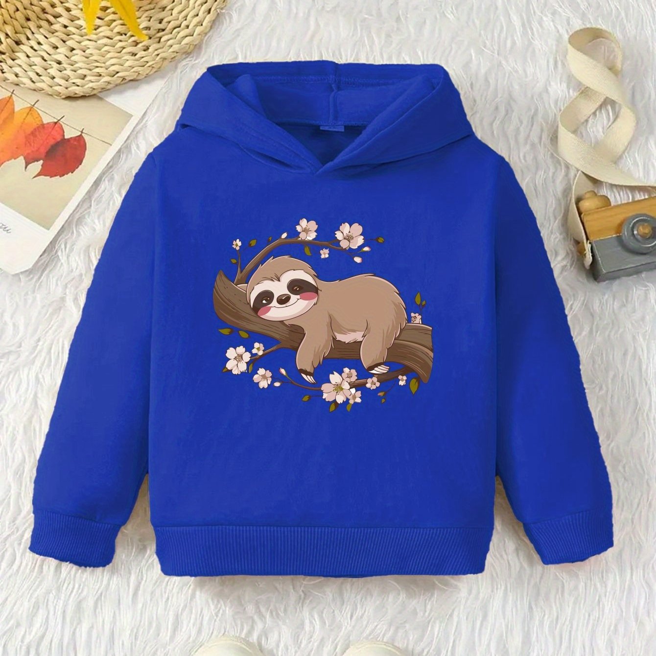 Cozy Sloth Print Hoodie