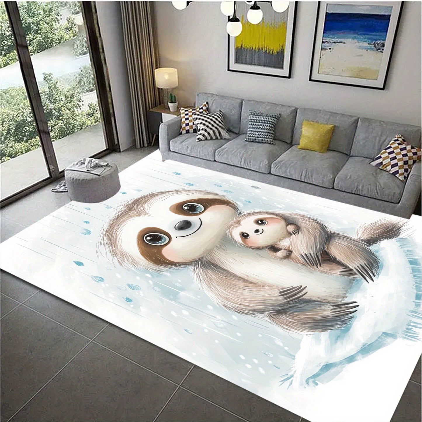 Sloth And Baby Sloth Rug