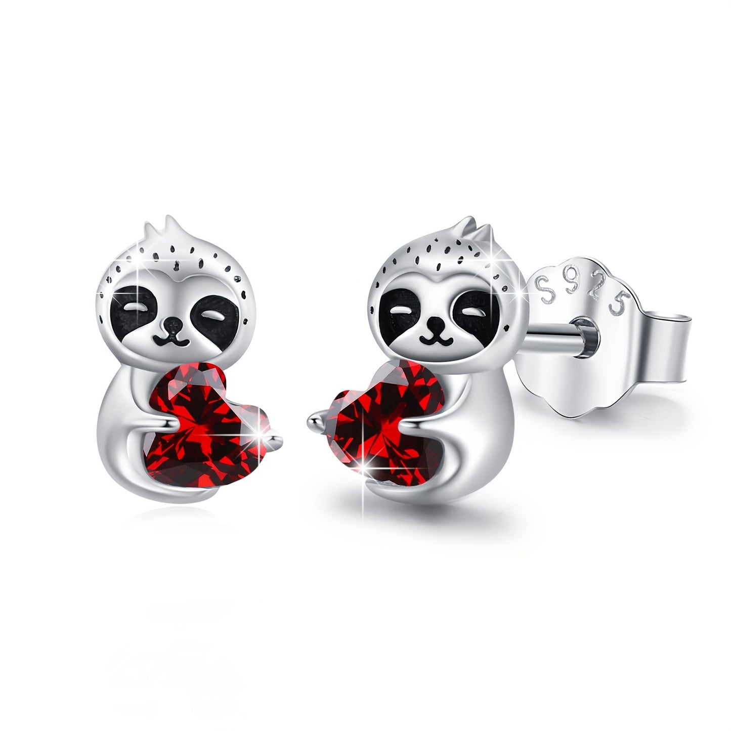 Sterling Silver Sloth Stud Earrings
