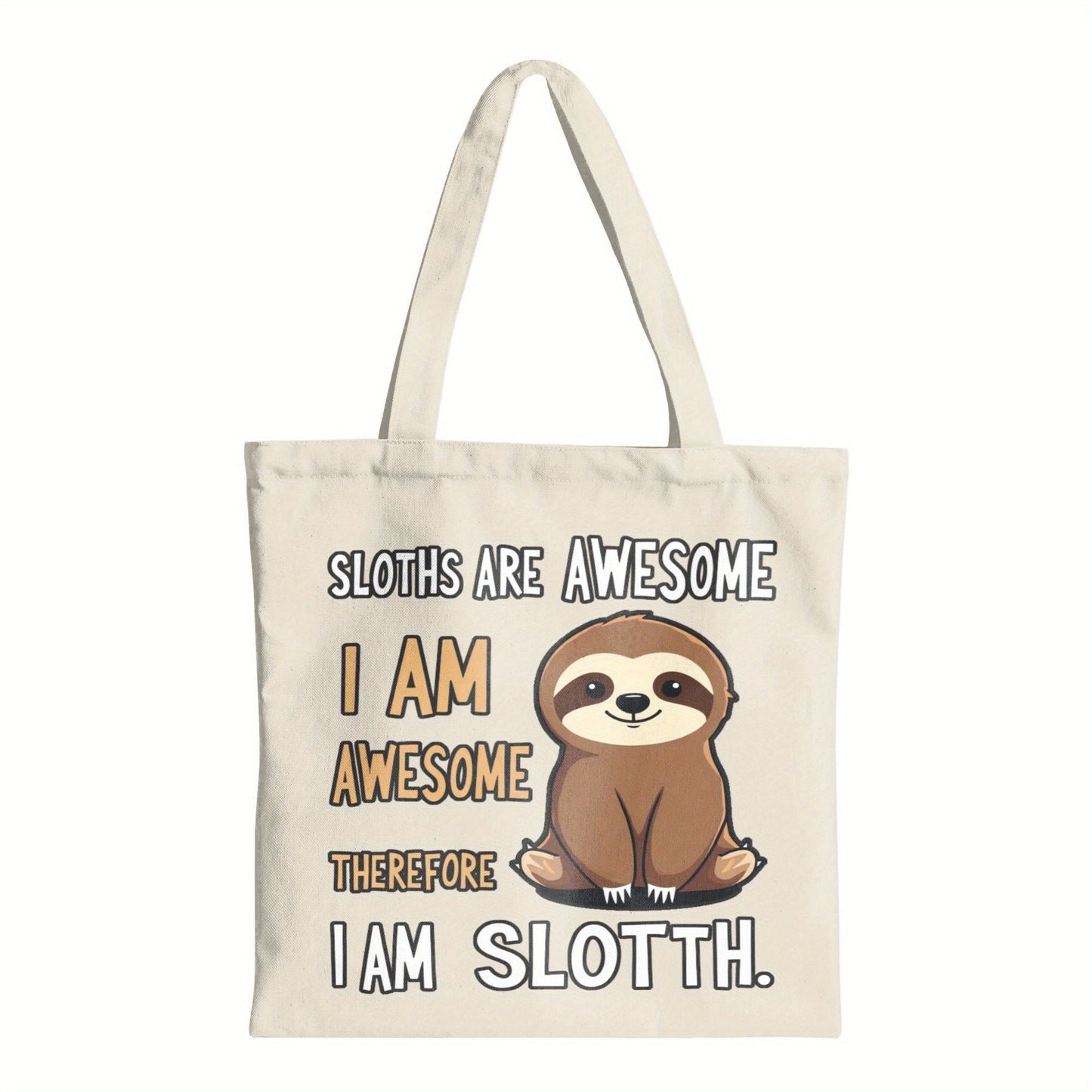 I Am Awesome Sloth Canvas Tote Bag