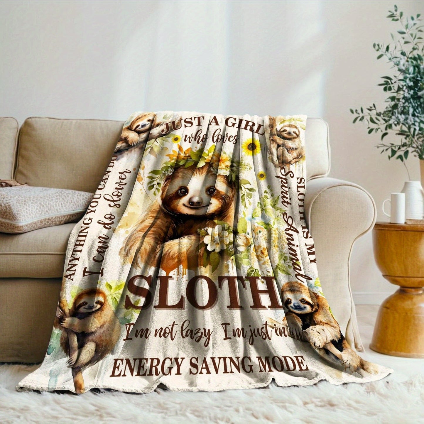 Just A Girl who Loves Sloths Blanket