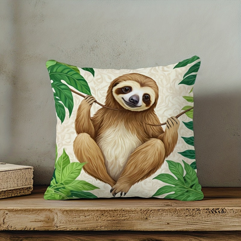 Sloth Print Pillow Cover