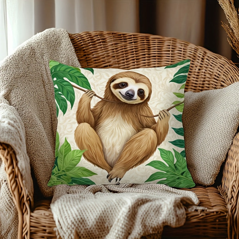 Sloth Print Pillow Cover