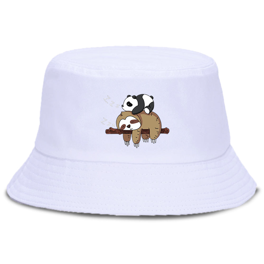 Lazy Panda And Sloth Bucket Hat
