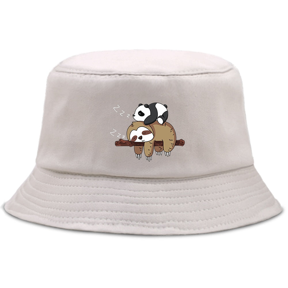 Lazy Panda And Sloth Bucket Hat