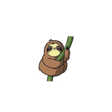 Brown Hugging Sloth Pin Badge