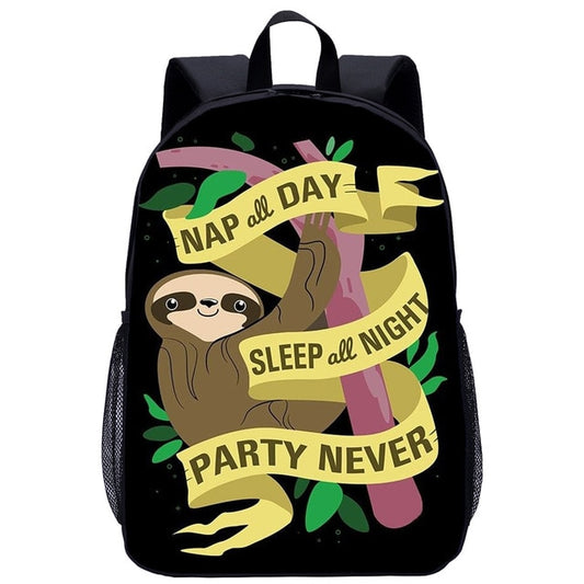 Party Never Sloth Backpack