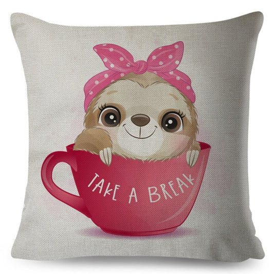 Take A Break Sloth Cushion Cover