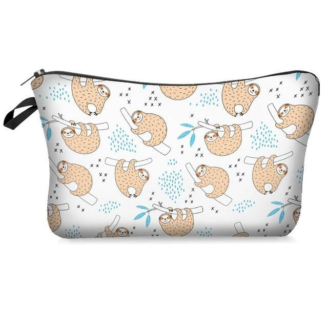 Group of Happy Sloth Makeup Bag