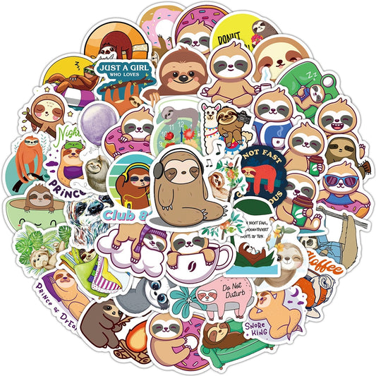 10/30/50PCS Kawaii Sloths Stickers