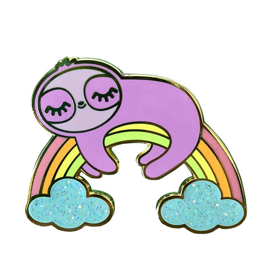 Sloth Rainbow Pin Badge