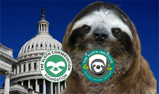 SLOTHS Act campaign artwork featuring a sloth and the United States Capitol