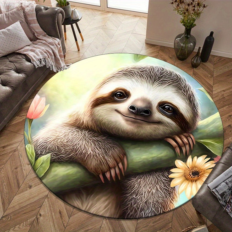 Baby Sloth Round Rug