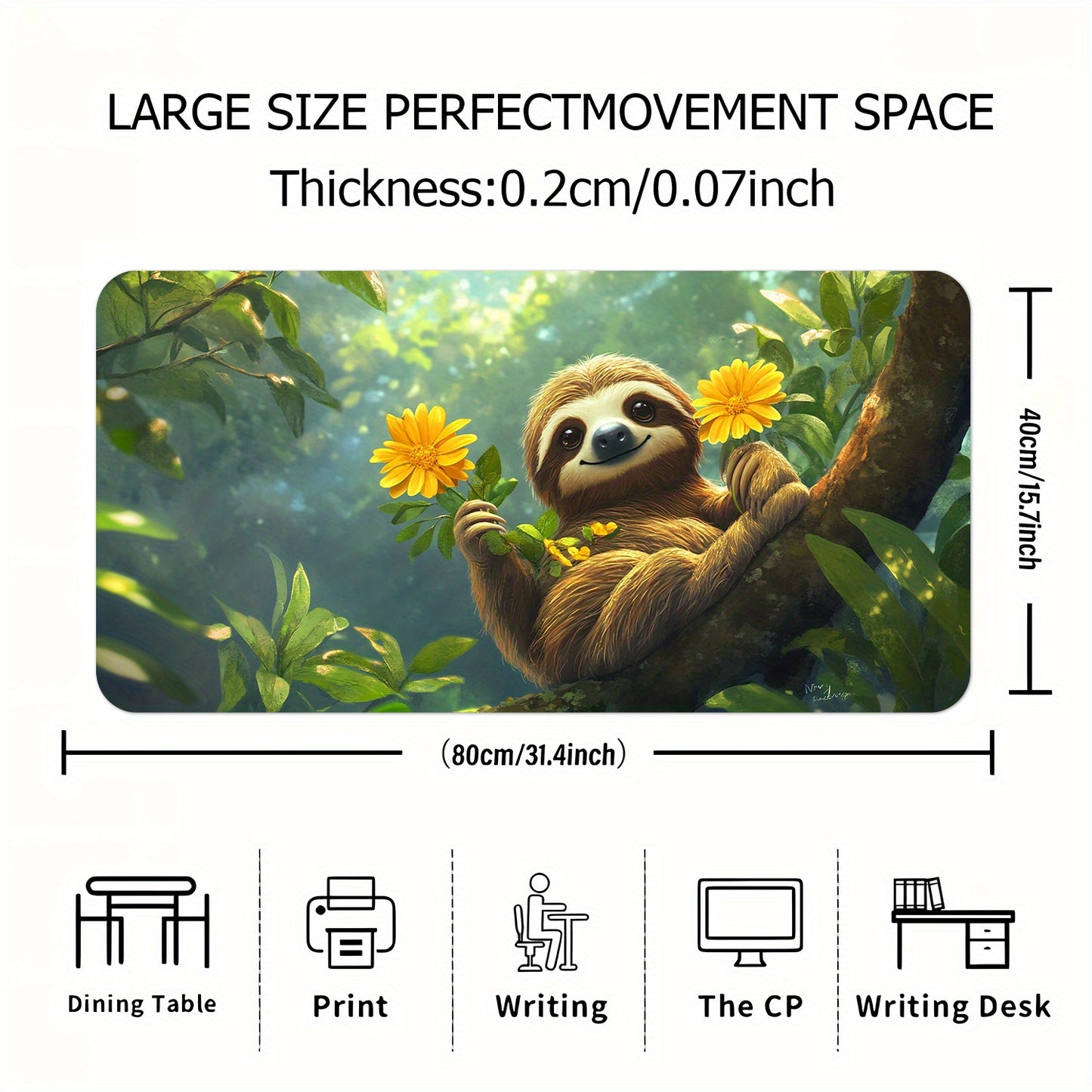 Sloth Themed Desk Mat