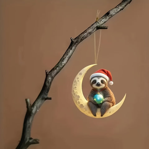 Image of Charming Sloth on the Moon Pendant Decoration