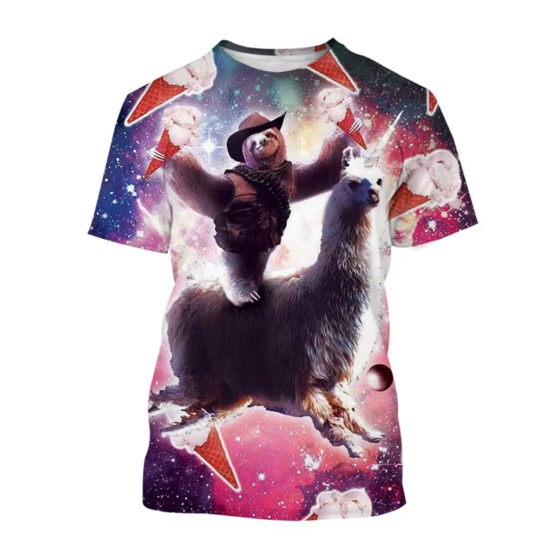 Sloth, Lama & Ice Cream Galaxy T-Shirt