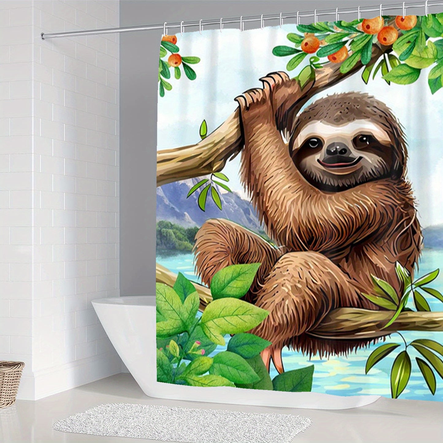 Tropical Sloth Shower Curtain and Bathroom Set