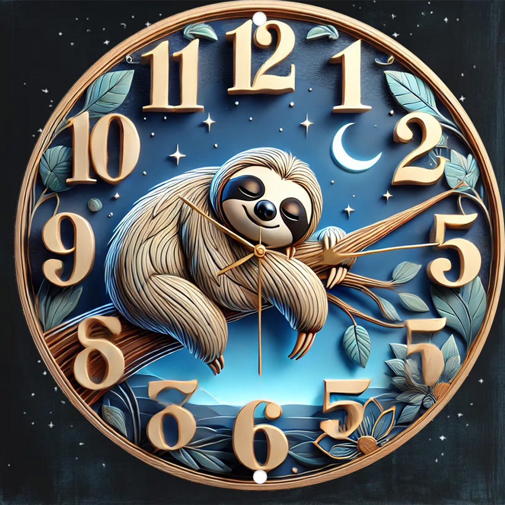 Sloth Moonlight Wall Clock