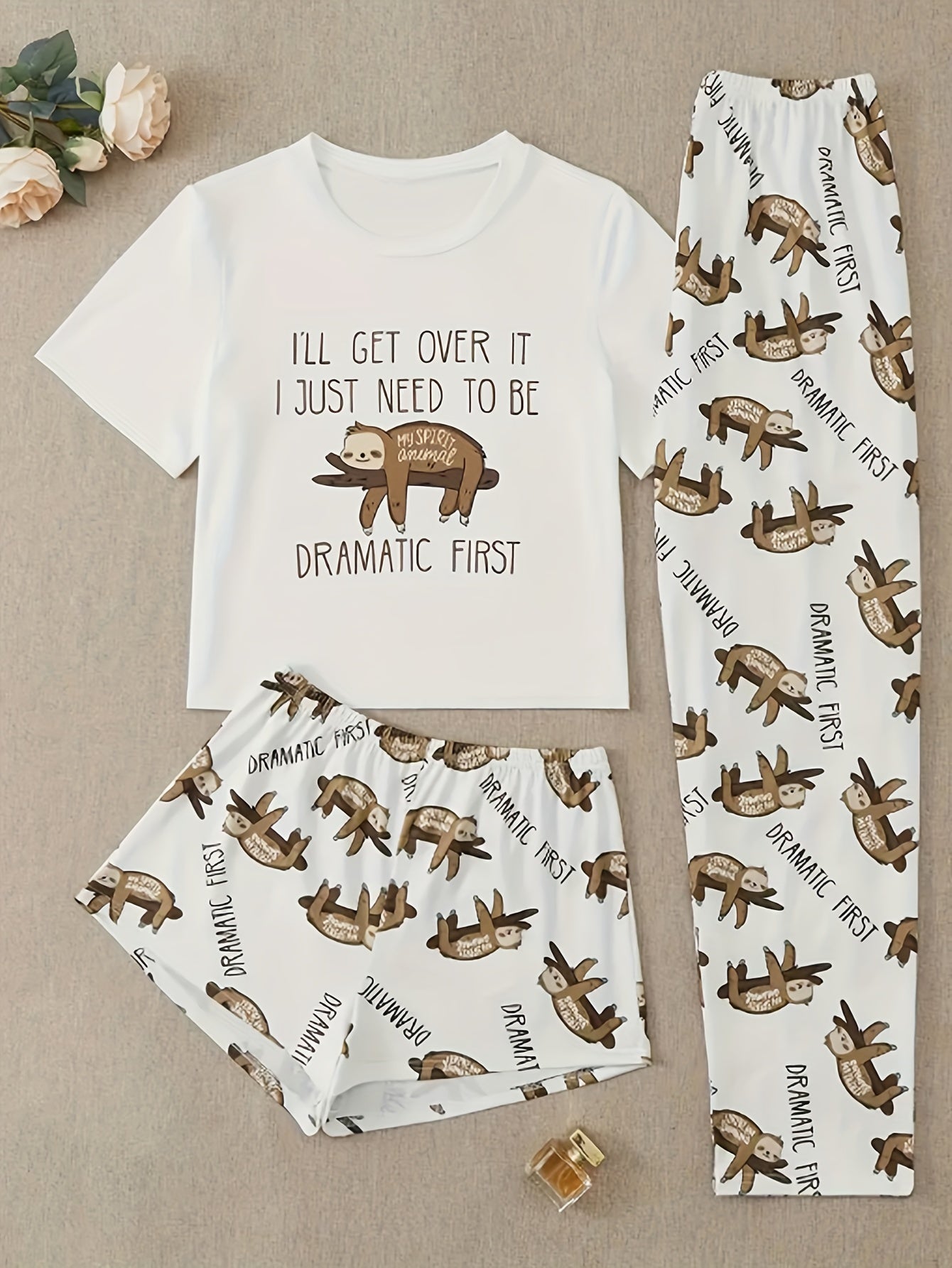 3 piece Sloth Pajama Set