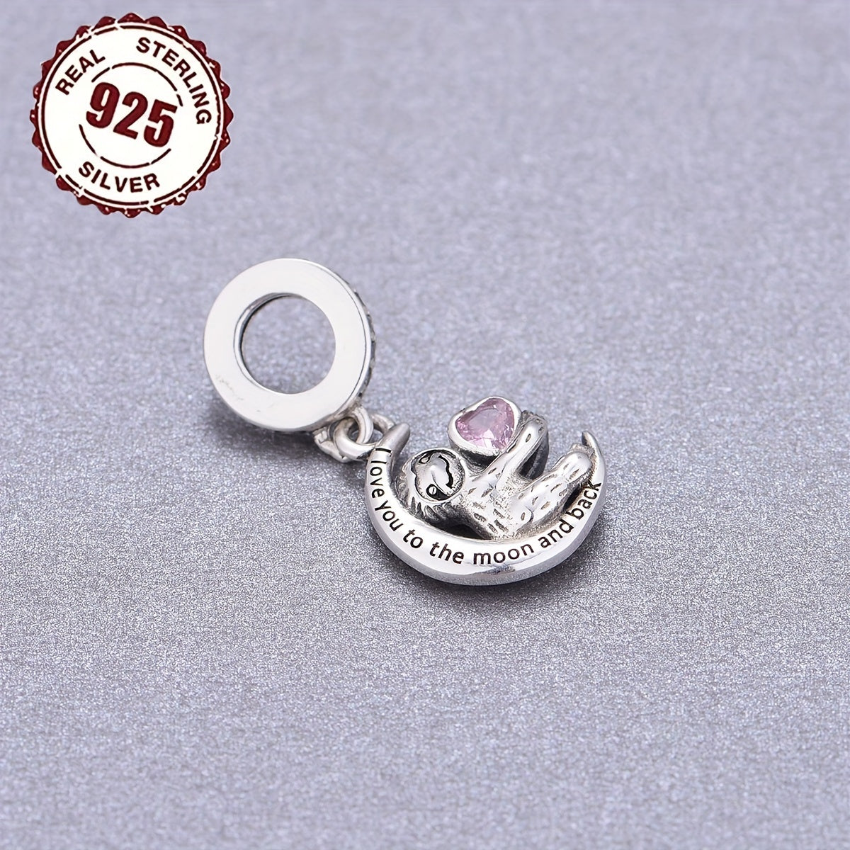 Sterling Silver Sloth Bracelet or Necklace Charm