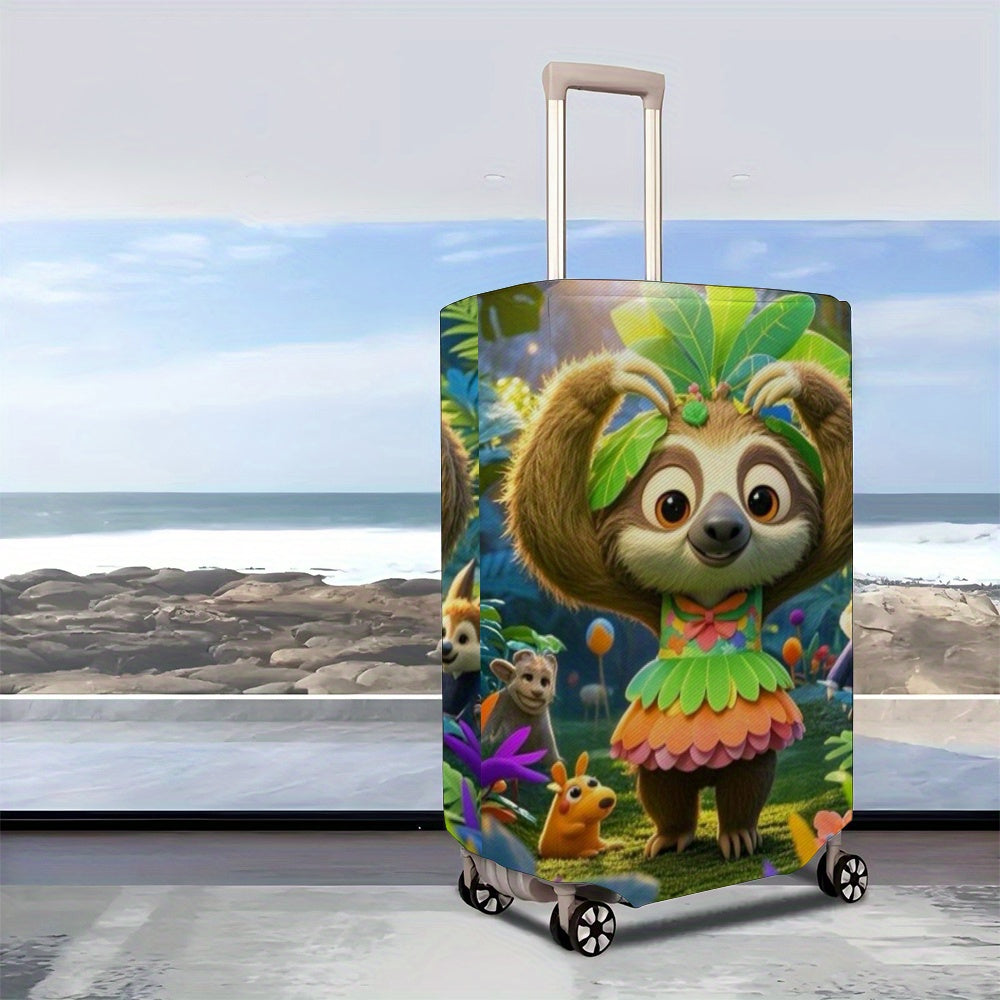 Vibrant Tropical Sloth Luggage Cover