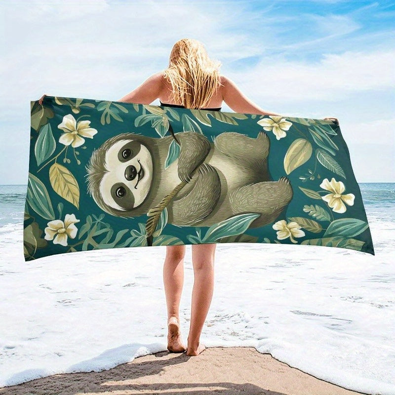 Sloth Print Beach Towel