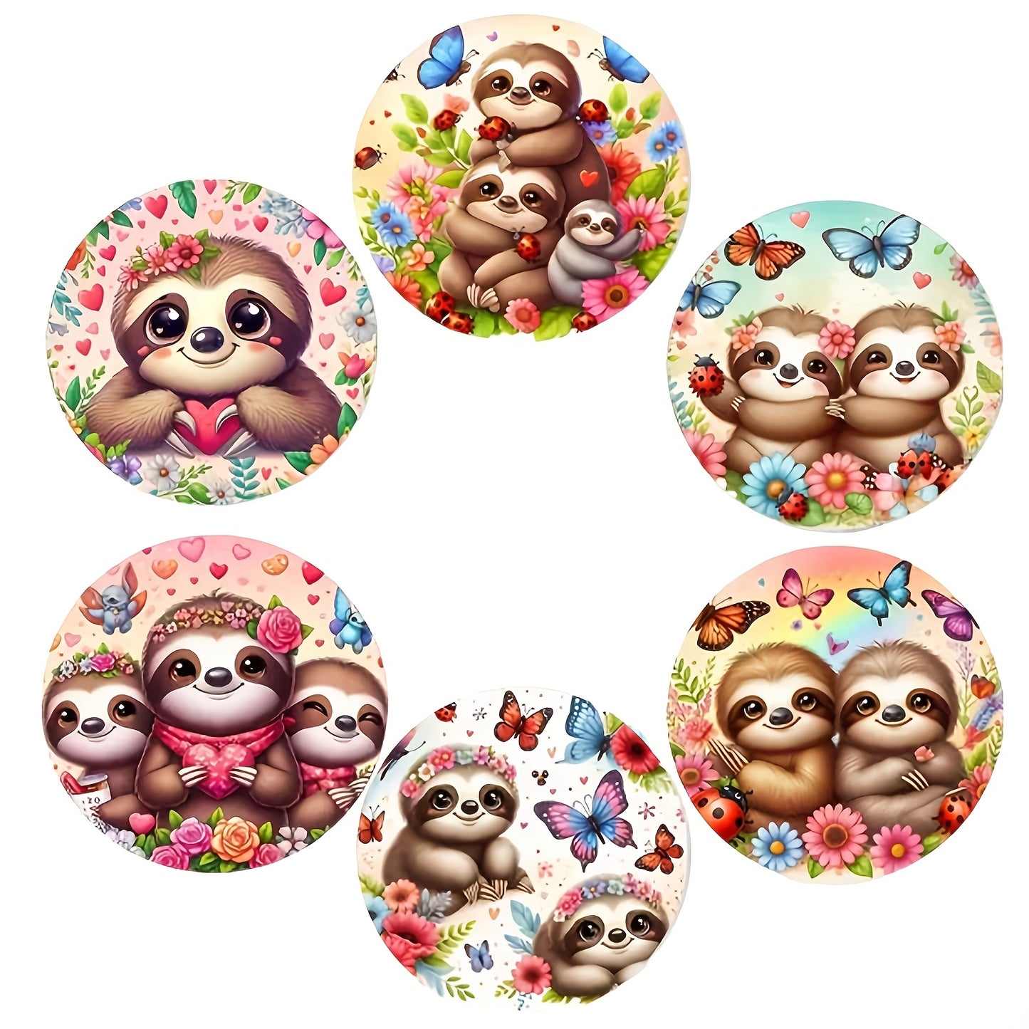 Cute Sloth Wooden Coaster Set