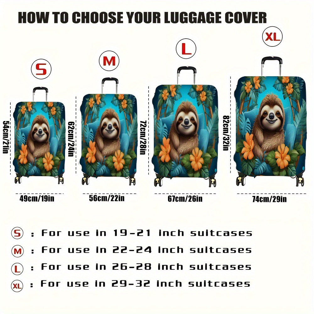 Vibrant Tropical Sloth Suitcase Cover