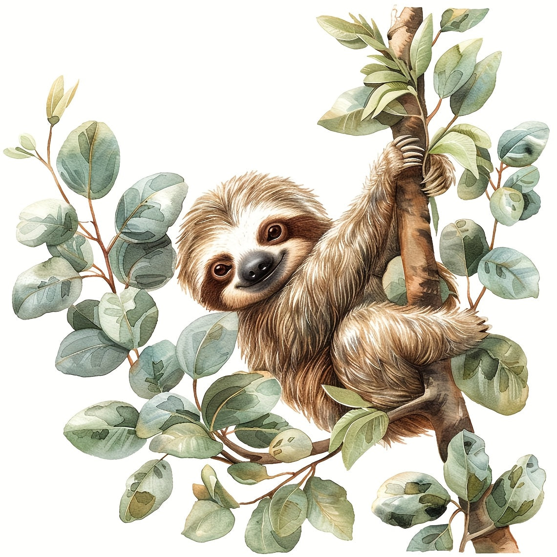 4 Baby Sloth Stickers