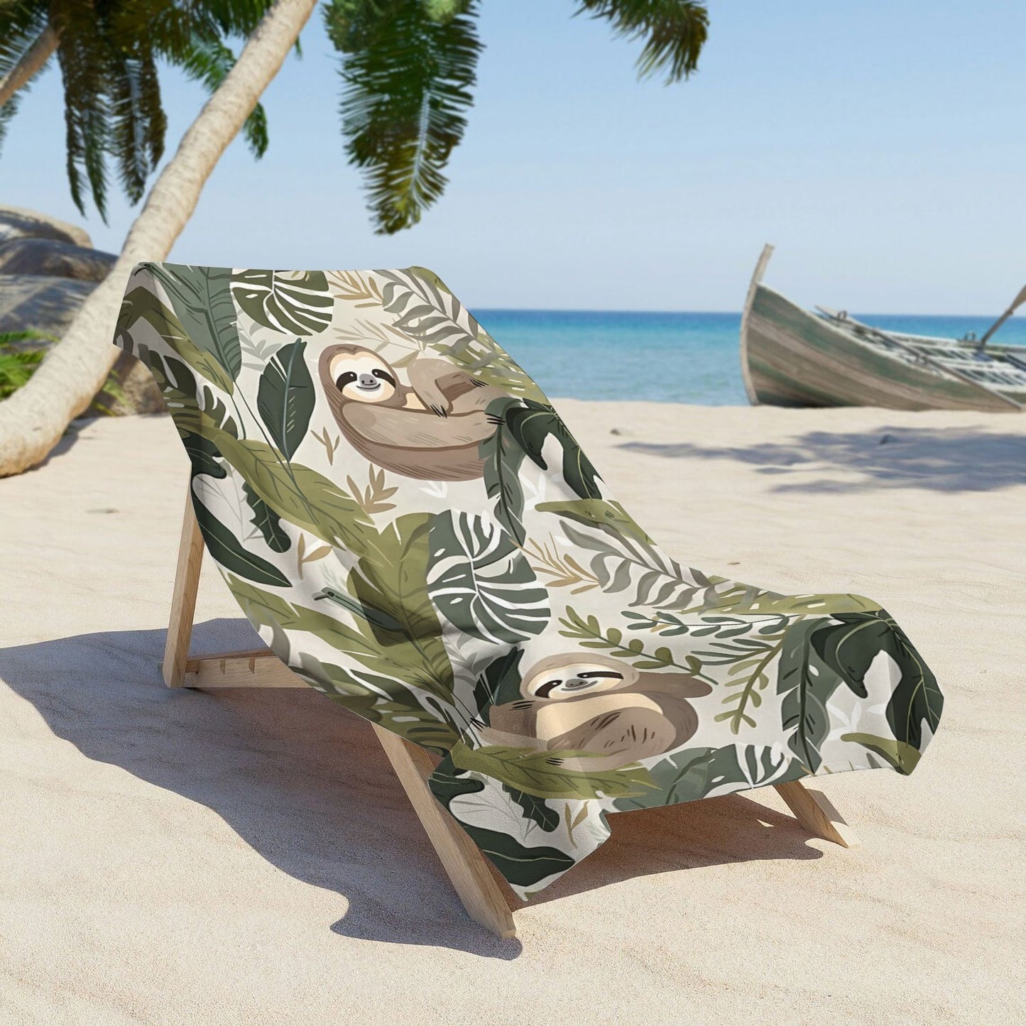 Jungle Sloth Beach Towel