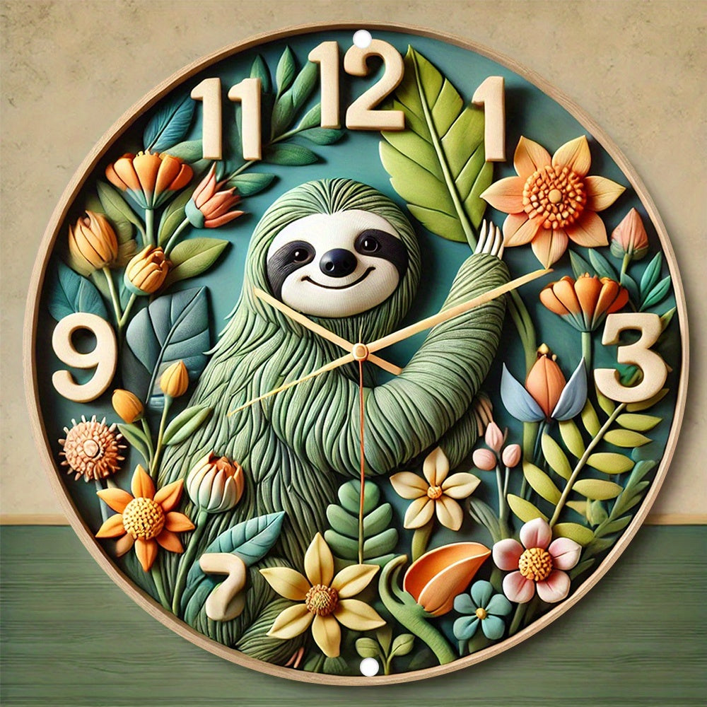 Tropical Sloth Wall Clock