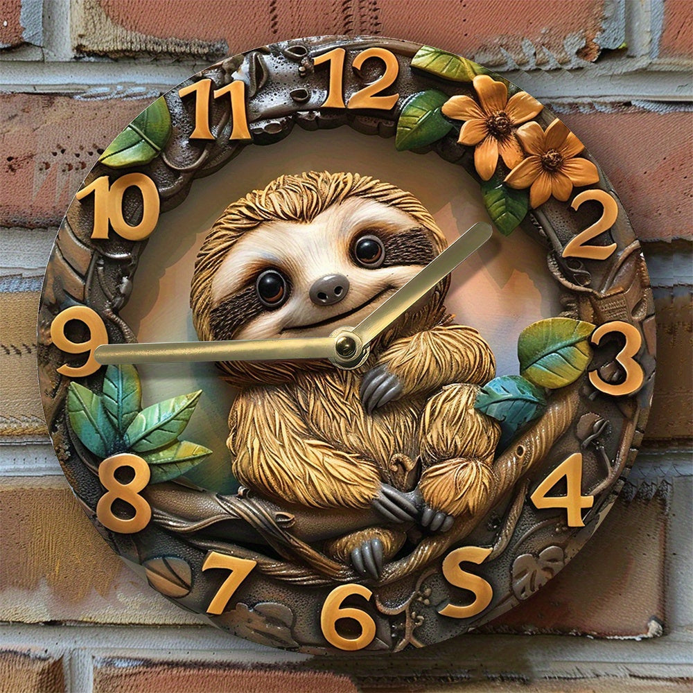 Sloth Themed Silent Wall Clock