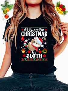 All I want for Christmas is a Sloth T-shirt