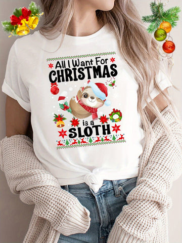 Image of All I want for Christmas is a Sloth T-shirt