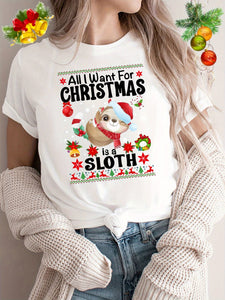 All I want for Christmas is a Sloth T-shirt