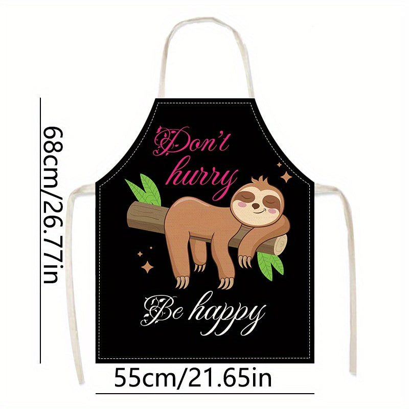 Don't Worry Be Happy Sloth Apron