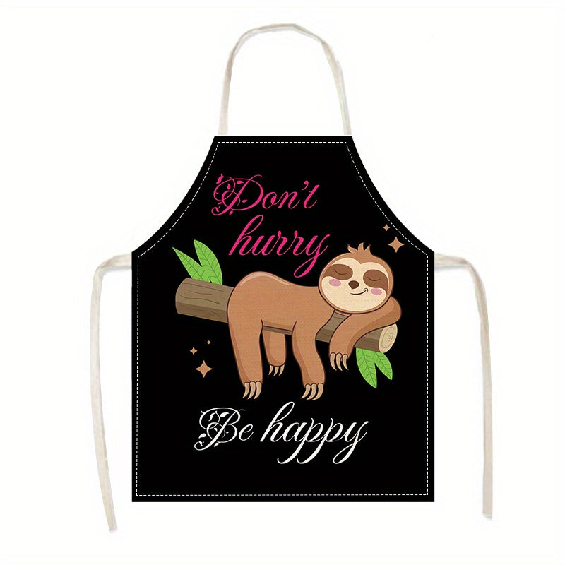 Don't Worry Be Happy Sloth Apron