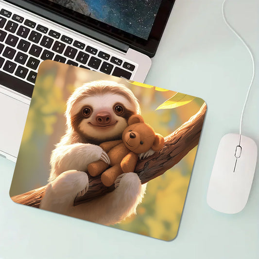 Cute Bear & Sloth Square Mouse Pad