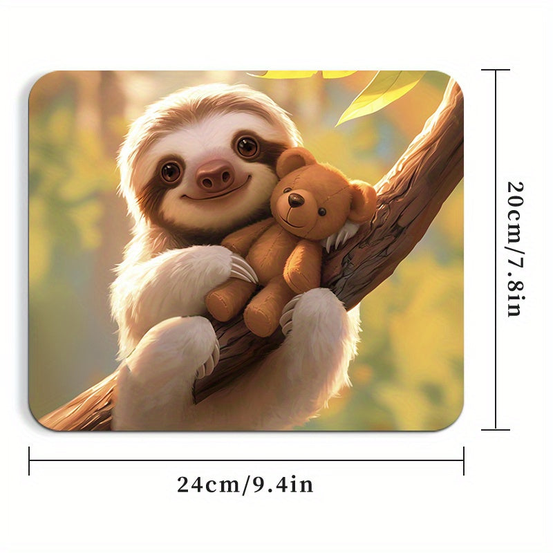 Cute Bear & Sloth Square Mouse Pad