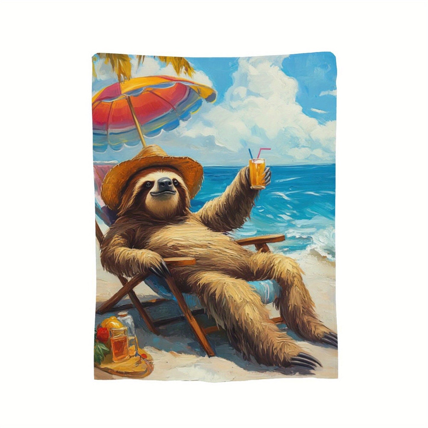 Relaxing Sloth Beach Towel