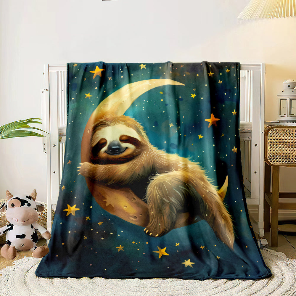 Sloth on Moon Blanket