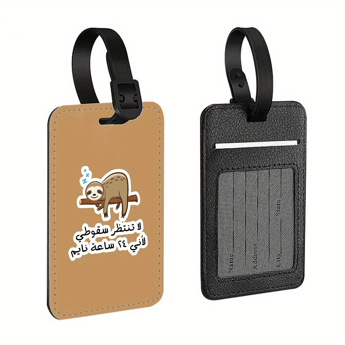 Sloth Leather Luggage Tag