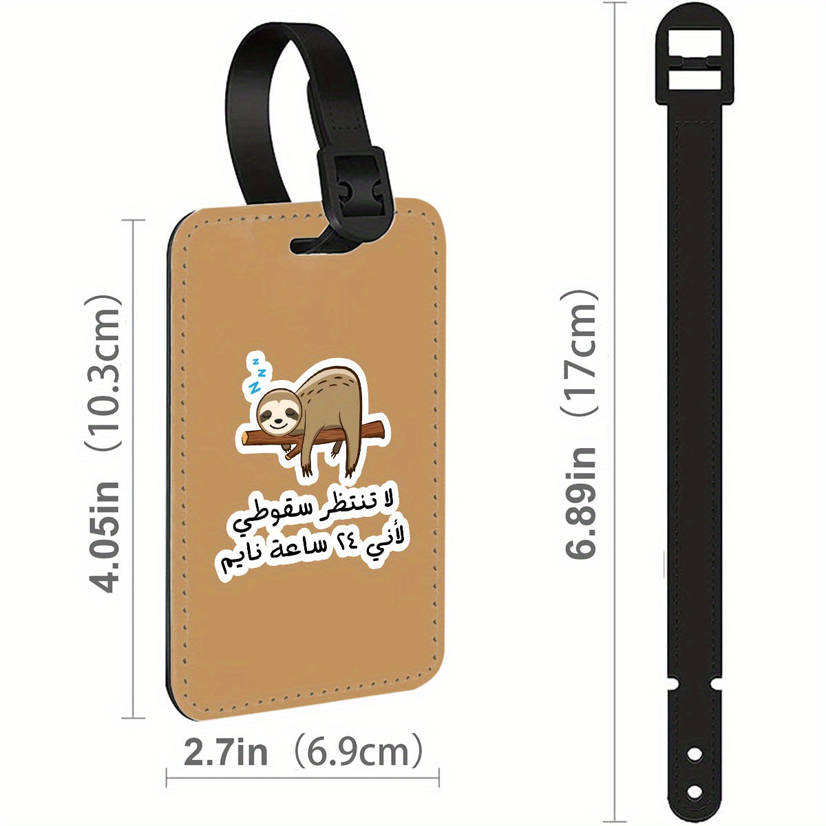 Sloth Leather Luggage Tag