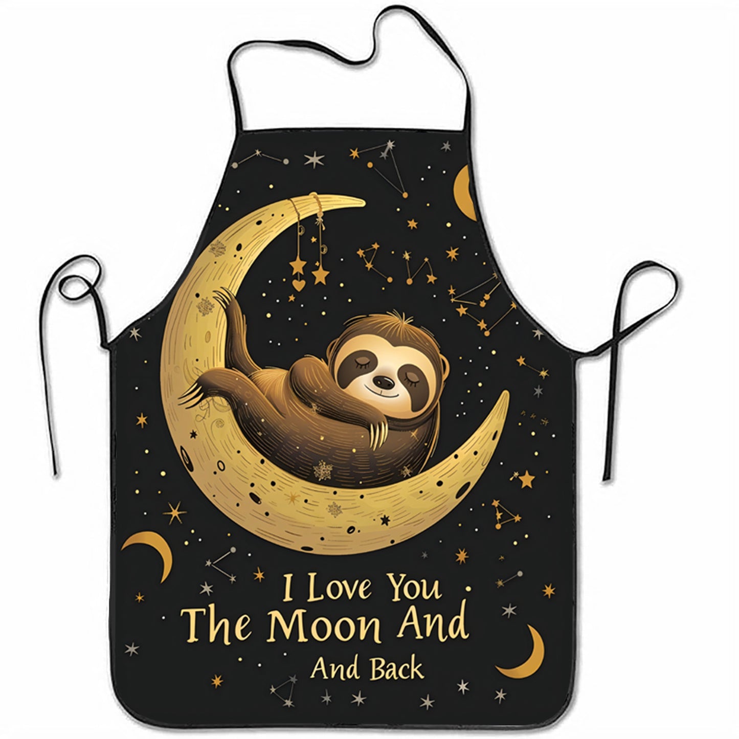 I love You The Moon And Back Sloth Apron