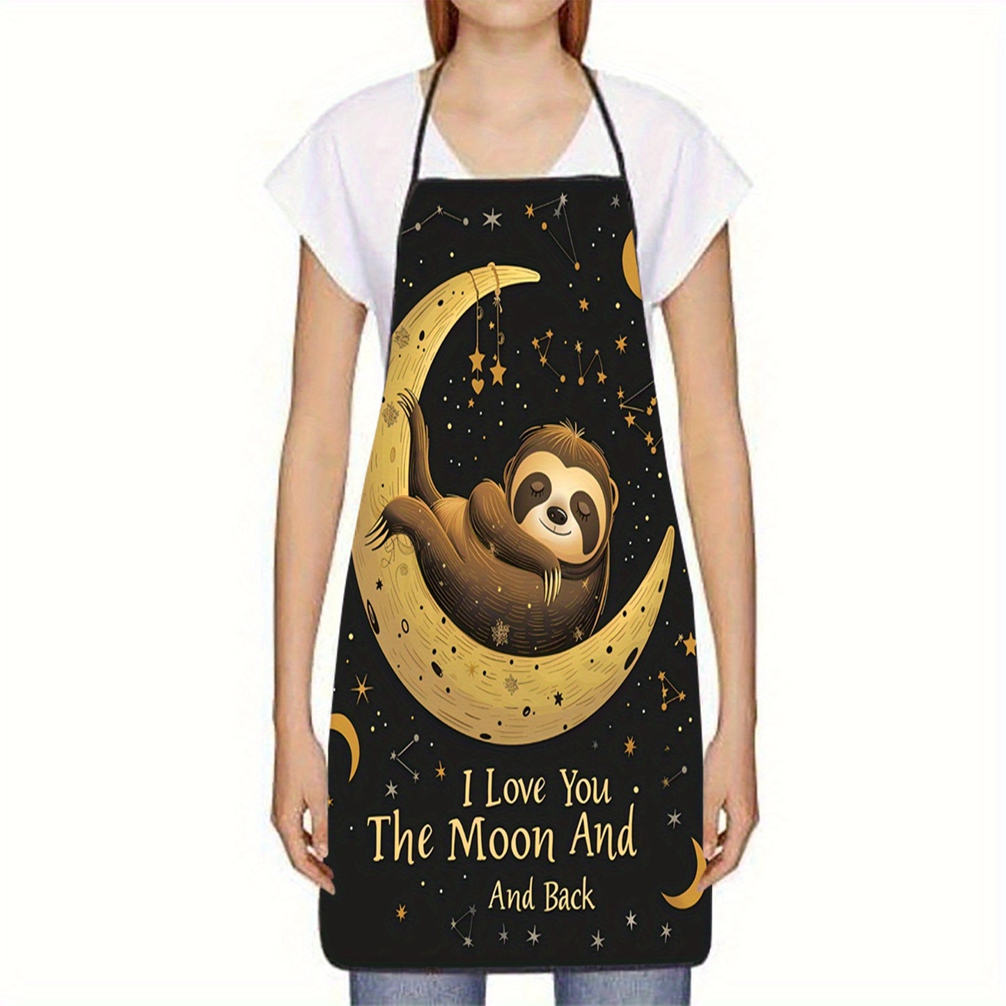 I love You The Moon And Back Sloth Apron