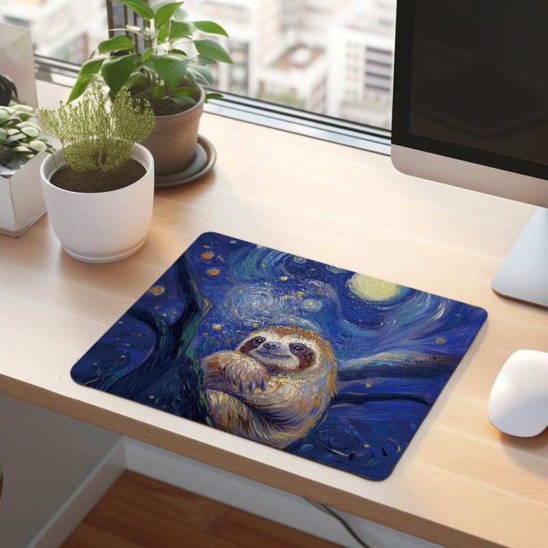 Starry Sky Sloth Mouse Pad